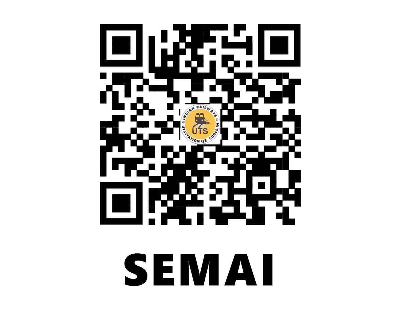 UTS QR Code for SEMAI - SYF - NC (MADHYA PRADESH)